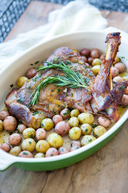 roasted lamb, goat, meat, easter dinner, tradition, baby potatoes, gluten free, healthy