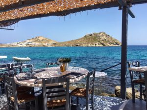 Greece, Mykonos, travel, greek islands, lunch, beach, lunch guide, sunset