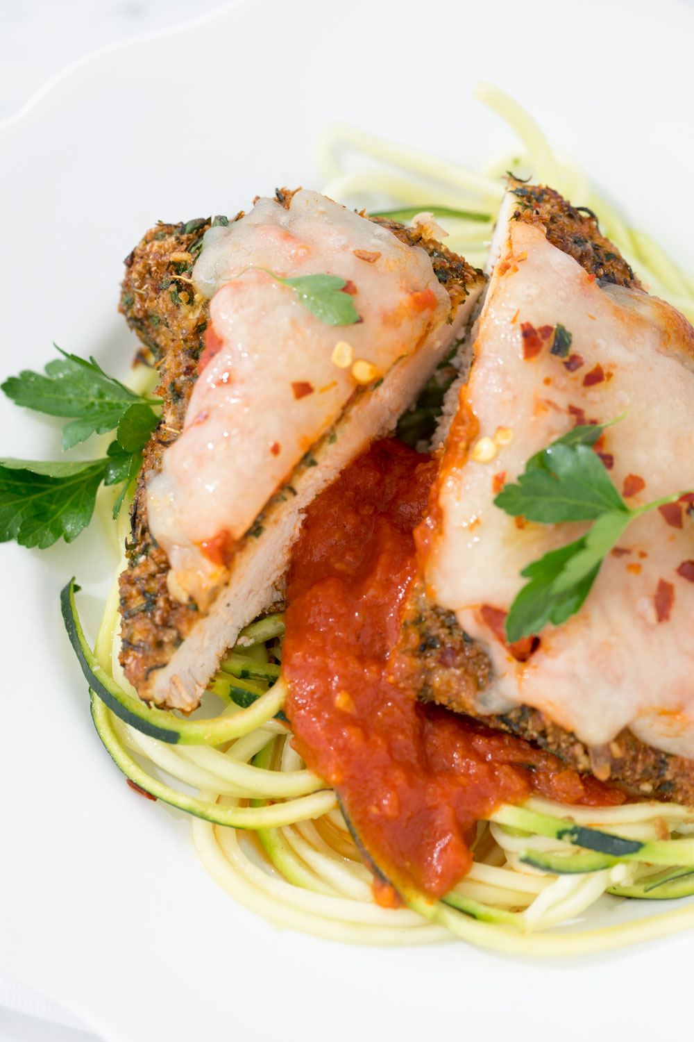 zoodles, zucchini noodles, chicken