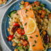 Veggie-Packed Quinoa Salad with Roasted Salmon
